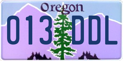 OR license plate 013DDL