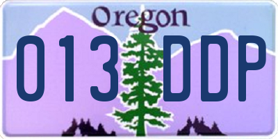 OR license plate 013DDP