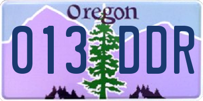 OR license plate 013DDR