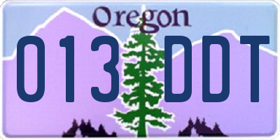 OR license plate 013DDT