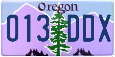 OR license plate 013DDX