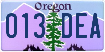 OR license plate 013DEA