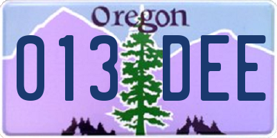 OR license plate 013DEE