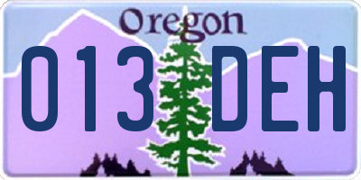 OR license plate 013DEH