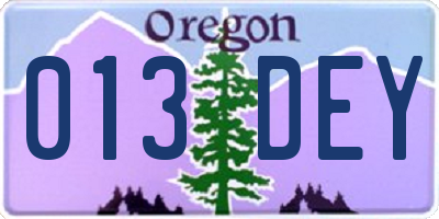 OR license plate 013DEY
