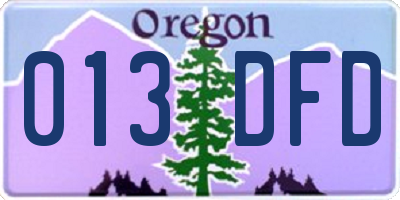 OR license plate 013DFD