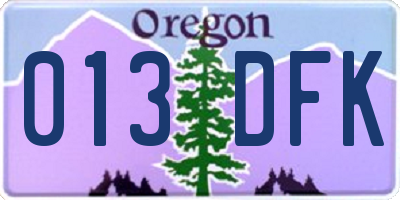 OR license plate 013DFK