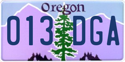 OR license plate 013DGA