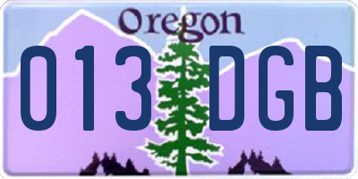 OR license plate 013DGB