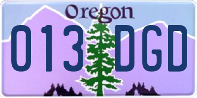 OR license plate 013DGD