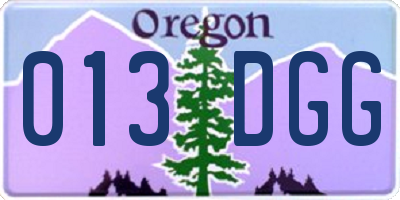 OR license plate 013DGG