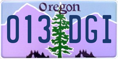 OR license plate 013DGI