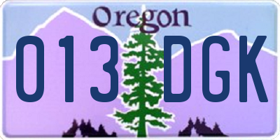 OR license plate 013DGK