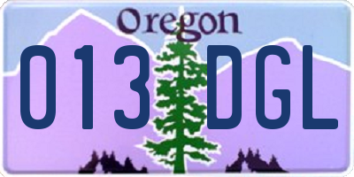 OR license plate 013DGL