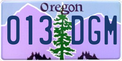 OR license plate 013DGM