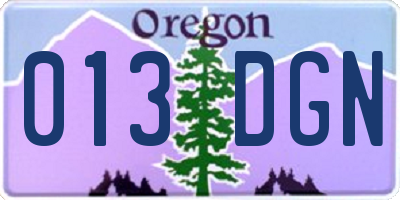 OR license plate 013DGN