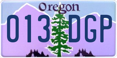 OR license plate 013DGP