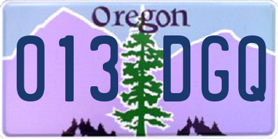 OR license plate 013DGQ