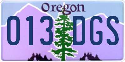 OR license plate 013DGS