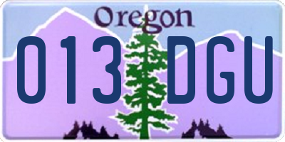 OR license plate 013DGU