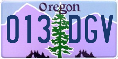 OR license plate 013DGV