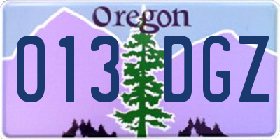 OR license plate 013DGZ