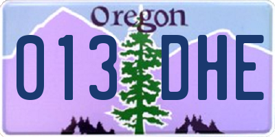 OR license plate 013DHE