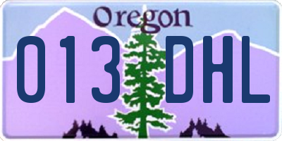 OR license plate 013DHL