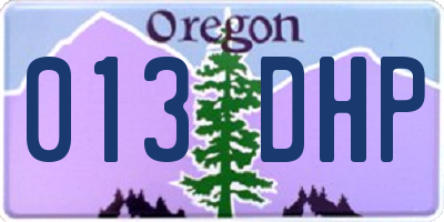 OR license plate 013DHP