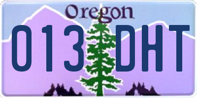 OR license plate 013DHT