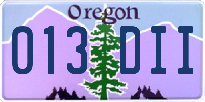 OR license plate 013DII