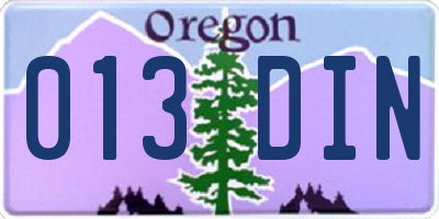 OR license plate 013DIN