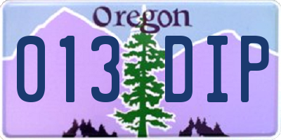 OR license plate 013DIP