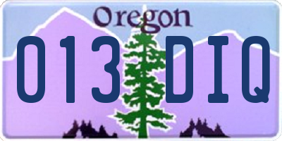 OR license plate 013DIQ