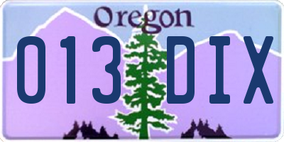 OR license plate 013DIX
