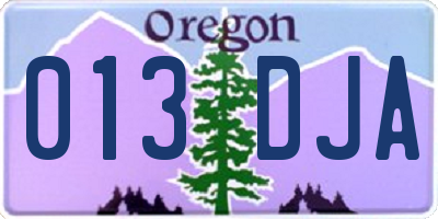 OR license plate 013DJA