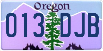 OR license plate 013DJB