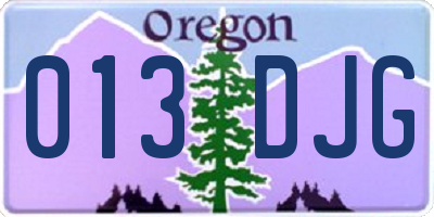 OR license plate 013DJG