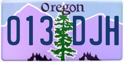 OR license plate 013DJH