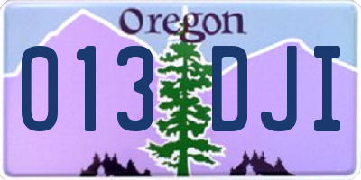 OR license plate 013DJI