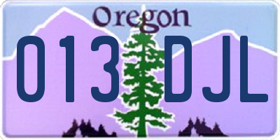 OR license plate 013DJL