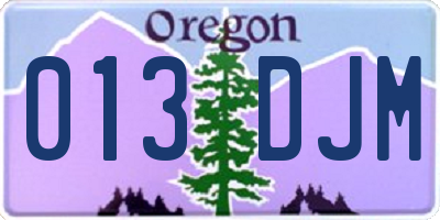 OR license plate 013DJM
