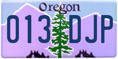 OR license plate 013DJP