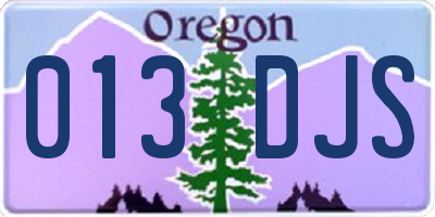OR license plate 013DJS