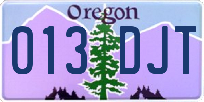 OR license plate 013DJT