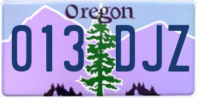 OR license plate 013DJZ