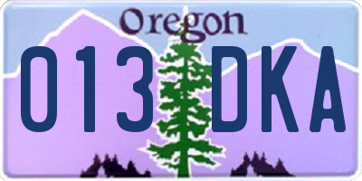 OR license plate 013DKA