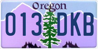 OR license plate 013DKB