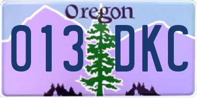 OR license plate 013DKC