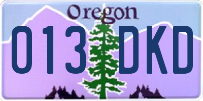 OR license plate 013DKD